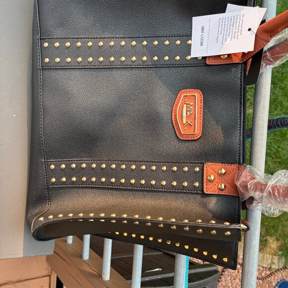 Mia K. Collection Black Vegan Handbag Wallet NEW - Picture 9 of 16